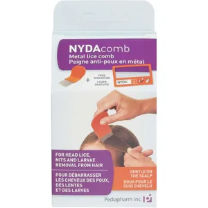 NYDAComb Ergonomic Metal Lice Comb for Effective Head Lice Removal and Detection