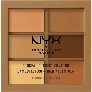NYX Professional Makeup 3C Palette - Conceal, Correct, Contour - Medium, Deep, Shimmer Shades