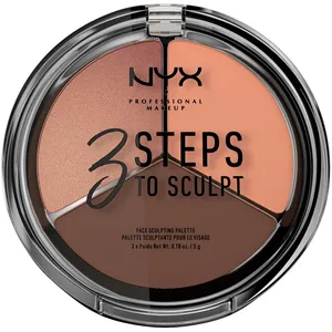 NYX Professional Makeup Cream Highlight & Contour Palette - Medium, Deep, Shimmer Shades for Stunning Definition