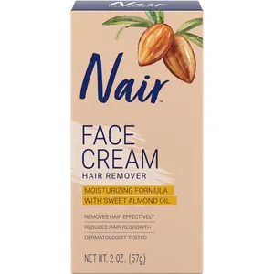 Nair Hair Removal Cream for Face & Upper Lip with Sweet Almond Oil - Moisturizing & Easy to Use