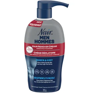 Nair Men's Quick and Easy Hair Remover Shower Cream - Smooth Skin for Days, 13 oz Pump