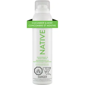 Native Aerosol-Free Spray Deodorant, Cucumber & Mint - Aluminum-Free, Paraben-Free, Odor Protection
