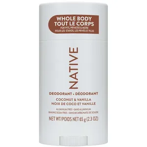 Native Whole Body Deodorant Coconut & Vanilla - 72-Hour Odor Protection, Aluminum-Free Formula