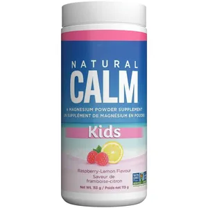 Natural Calm Kids Magnesium Powder - Raspberry Lemon Flavor for Relaxation and Sleep Support