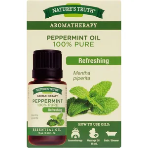 Nature's Truth Peppermint Essential Oil - Refreshing Aromatherapy for Massage & Bath