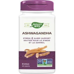 Nature's Way Ashwagandha 500mg Capsules - Vegetarian, Non-GMO, Adaptogen for Energy & Stress Relief