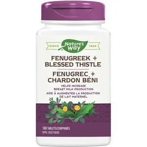 Nature's Way Fenugreek + Blessed Thistle Tablets for Lactation Support - 450mg & 375mg