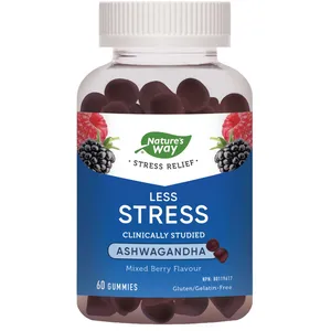 Nature's Way Less Stress Gummies - Mixed Berry Flavor, Gluten-Free, Vegetarian, 60 Count