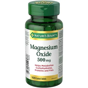 Natures Bounty Magnesium Oxide 500mg Pills for Muscle Function and Bone Health, Gluten Free