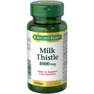 Natures Bounty Milk Thistle Pills 1000mg - Herbal Supplement for Liver Function Support