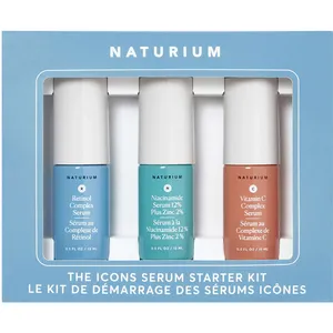 Naturium Icons Serum Starter Kit - Niacinamide 12% Plus Zinc, Vitamin C, Retinol for Radiant Skin