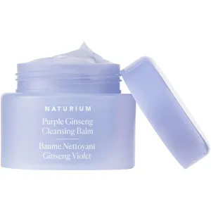 Naturium Purple Ginseng Cleansing Balm - Vegan, Sorbet-Like, Melts Away Makeup, 4 oz