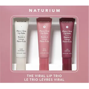 Naturium Viral Lip Trio - Clear, Petal & Jam - Nourishing Lip Balm for Silky Smooth, Glowy Lips