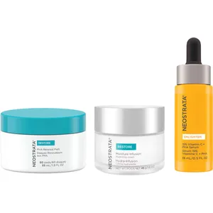 Neostrata Smooth, Soothe & Brighten Kit - PHA Renewal Pads, 15% Vitamin C Serum for Radiant Skin
