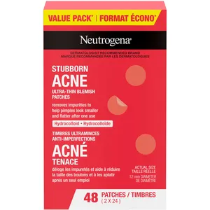 Neutrogena Stubborn Acne Blemish Patches, Hydrocolloid Spot Treatment, 24 Count for Pimple Care