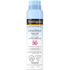 Neutrogena Ultra Sheer Body Mist Sunscreen Spray SPF 30 - Weightless, Non-Greasy Protection