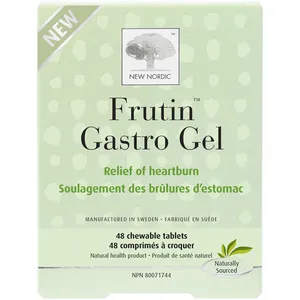 New Nordic Frutin Gastro Gel - Citrus Pectin Tablets for Heartburn Relief, 60 Chewable Tablets