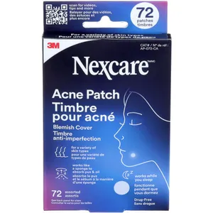 Nexcare Acne Patch Blemish Covers - Drug-Free, Non-Drying, Absorbs Oil & Pus for Clear Skin