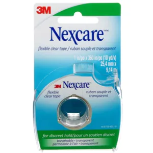Nexcare Flexible Clear First Aid Tape Dispenser 778-CA, Gentle Hypoallergenic Adhesive for Skin