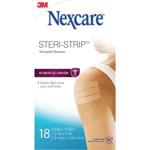 Nexcare Steri-Strip Skin Closures, 18 Pack - Flexible, Breathable, Hypoallergenic Wound Support