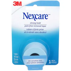 Nexcare Strong Hold Pain Free Gentle Removal Tape 1 in x 4 yd - Hypoallergenic & Water-Resistant