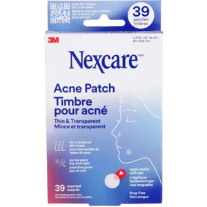 Nexcare Thin & Transparent Acne Patch - Absorbs Oil, Covers Blemishes, Drug-Free Solution