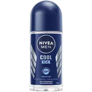 Nivea Men Cool Kick Roll-On Deodorant - 48H Freshness & Skin Care with Mint Extract, 50ml