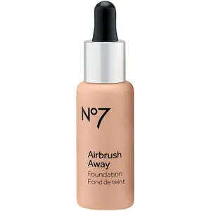 No7 Airbrush Away Foundation - Warm Ivory - Velvet Radiant Finish with Optical Blurring Powders