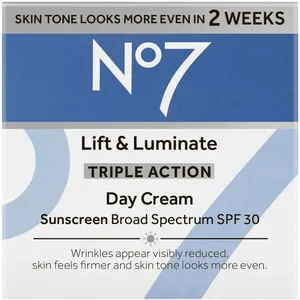 No7 Lift & Luminate Triple Action Day Cream with SPF 30 for Even Skin Tone and Reduced Wrinkles