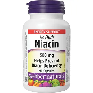 No Flush Niacin 500 mg by Webber Naturals - Supports Energy Metabolism, No Tingle Formula, Non-GMO