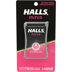 No Sugar Added Halls Watermelon Flavour Cough Drops - Portable Relief for Sore Throat & Cough