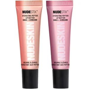 Nudestix Nudeglow Lip Set - 2 Pcs Hydrating Peptide Lip Butter in Rose Sparkle & Vanilla Sprinkle