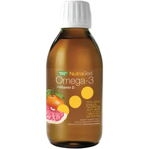 NutraSea+D Omega-3 Liquid Supplement, Grapefruit Tangerine Flavor, 750mg EPA, 500mg DHA, 1000 IU Vitamin D