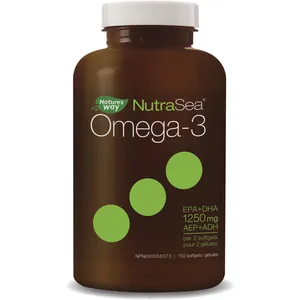 NutraSea Omega-3 Liquid Gels, 750 mg EPA + 500 mg DHA, Fresh Mint Flavor, No Fishy Burps