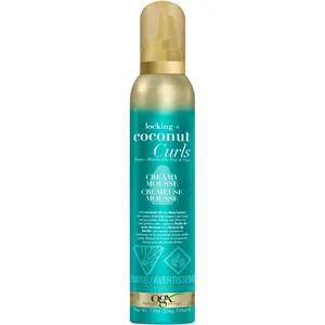 OGX Locking + Coconut Curls Mousse with Coconut Oil & Shea Butter for Hydrated, Defined Curls