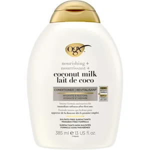 OGX Nourishing + Coconut Milk Conditioner - 385ml Hydrates & Restores Dry, Damaged Hair