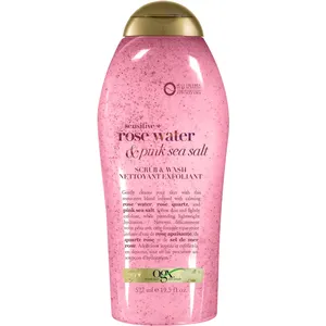OGX Pink Sea Salt & Rosewater Gentle Soothing Body Scrub - Light Exfoliation & Hydration