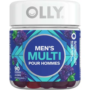 OLLY Men's Multi Gummies Blackberry Blitz - Gluten Free, 90 Count - Essential Vitamins & Zinc