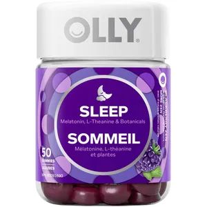 OLLY Sleep-Aid Gummies, Blackberry Zen Flavor, 25-Day Supply, Gluten-Free, 50 Count