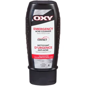 OXY Emergency Acne Cleanser 5% Benzoyl Peroxide for Inflamed Acne, Fragrance-Free Formula