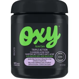 OXY Triple Action Cleansing Acne Pads with Salicylic Acid for Mild Acne and Frequent Breakouts