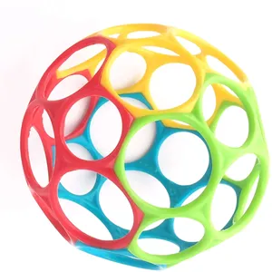 Oball Classic Easy-Grasp Toy - Fun Red/Blue/Green/Yellow Ball for Babies - BPA-Free, 4” Diameter
