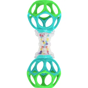 Oball Shaker Easy-Grasp Toy for Babies - Colorful, Flexible, BPA-Free Rattle with Beads