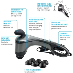 ObusForme Professional Hand Massager with 5 Intensity Settings & 9.5 ft Power Cord