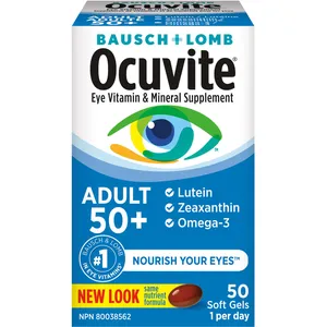 Ocuvite Adult 50+ Eye Vitamin & Mineral Supplements, Omega-3, Lutein & Zeaxanthin for Eye Health