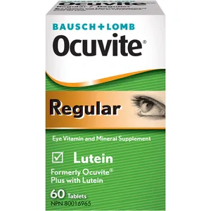 Ocuvite Regular Eye Vitamins - Daily Supplement with Antioxidants, Lutein, Zinc, and Vitamins A, C, E
