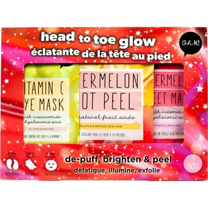 Oh K! Head to Toe Glow Set - Vitamin C & Watermelon Infused Biodegradable Masks for Brightening