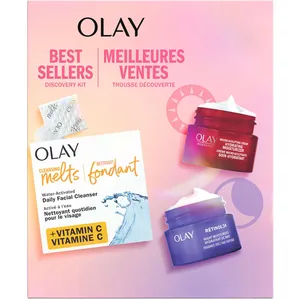 Olay Best Sellers Holiday Pack - Skincare Gift Set, 3pc Face Cleanser, Moisturizer & Night Cream