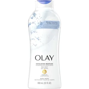 Olay Exfoliating Body Wash with Sea Salt - Beautiful Healthy Skin, 12 oz, Vitamin B3 Complex