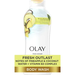 Olay Fresh Outlast Body Wash - Paraben Free, Pineapple & Coconut Water, Hydrating Skin Cleanser